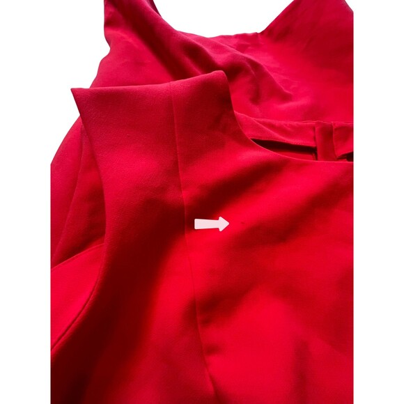 H&M Dress Scuba Short Sleeveless Pink Neon Fit Flare Drop Waist Peplum Zipper 14 - Picture 7 of 16